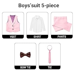 Marvelous World Boys' 5-Piece Formal Vest Suit