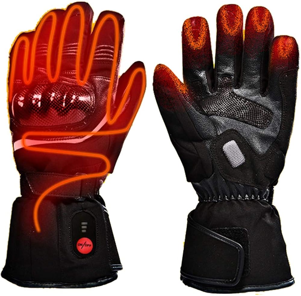 LLCPOWER Electric Heated Gloves for Motorcycle Riding, 7.4V 2200Mah