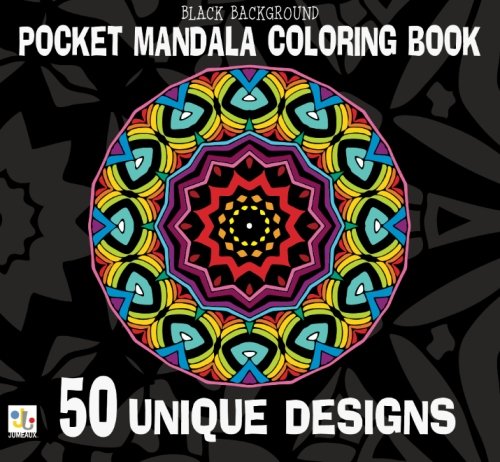 Black Background Pocket Mandala Coloring Book: 50 Unique Designs by Mary Robertson