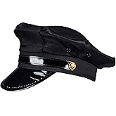 Funny Party Hats Chauffeur Hat - Limo Driver and Police Costume - Black