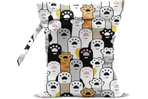 HZMLYDJ Claws Wet Bags 12x10 Inch, Cats claw Waterproof Reusable Wet Dry Bags, Washable Travel Laundry Bag for Swimsuit Pool Beach Diapers Dirty Yoga Gym Clothes, Cat Gifts for Women Friend Travelers