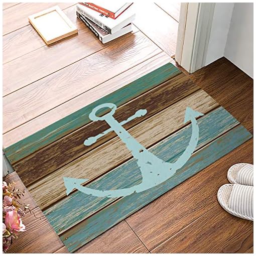 LBDecor Entrance Door Mat, Nautical Theme Low Profile Decor Doormat