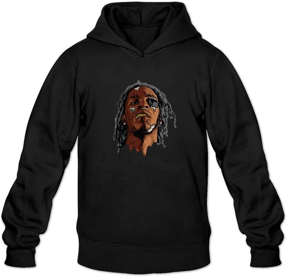 Men's Young Thug Cool Men Logo Hooded Sweatshirt XXL Black