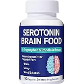 Smelling salts Serotonin Supplement - Serotonin Booster with 1250mg L-Tryptophan & 400mg Rhodiola Rosea - Boost Focus, Sleep & Brain - 90 Capsules for Adults