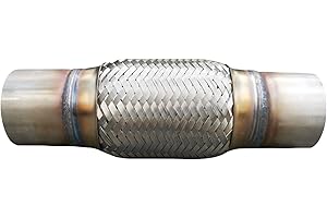 SUISFLXGRO Exhaust Flex Pipe 2.5"X6"/10" Universal Type 100% Stainless Steel For Heavy Duty and Cars