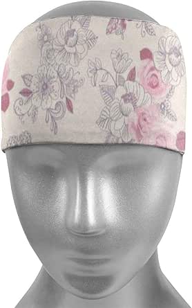 Amazon.com : Headbands Sweatband Beautiful Vintage Pink Flower Print