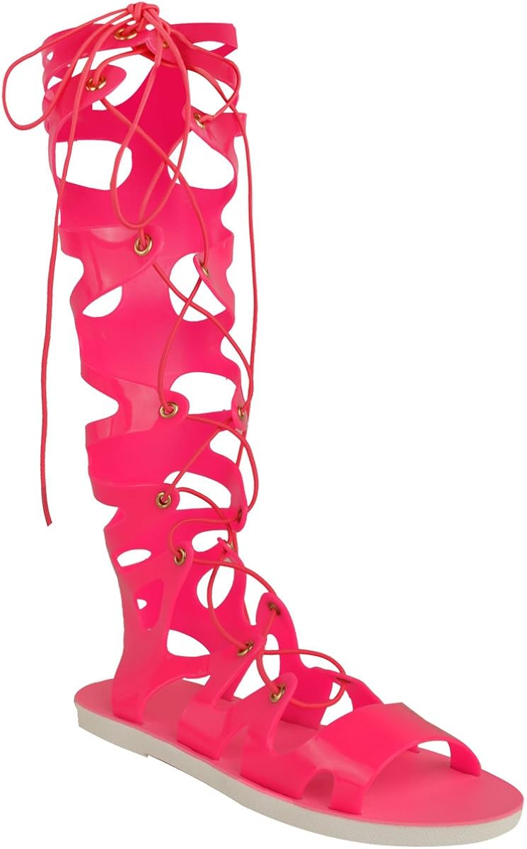 jelly gladiator sandals knee high