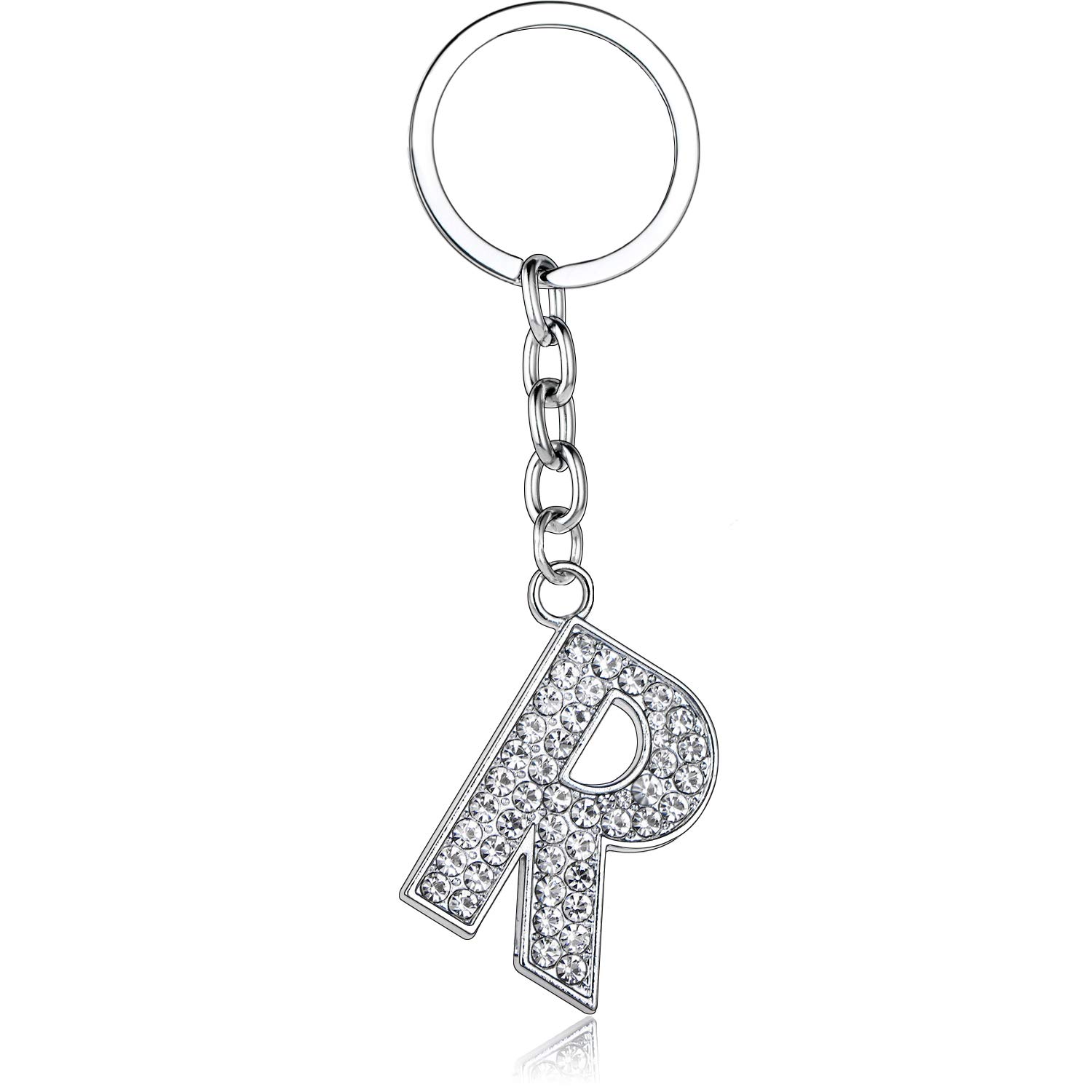 BESPMOSP A-Z Letter Keychain Keyring Crystal Shiny Family Best Friend Jewellery (R) — image 1