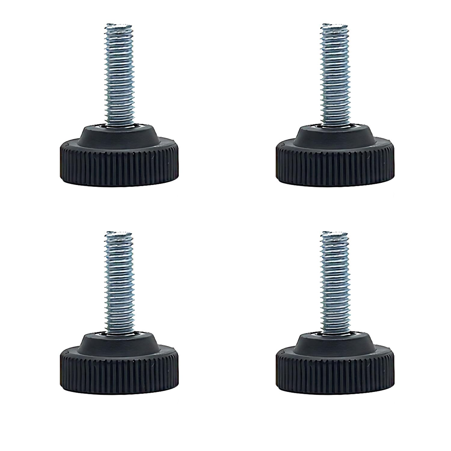 ZEACCT 4-Piece Adjustable Furniture Legs, M8 Thread, Black, Round Base, Suitable for Tables, Chairs, Cabinets, Washing Machines