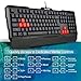 TeckNet Kraken Ergonomic Water-Resistant Backlit 3 LED Illuminated Gaming Keyboard and Mouse Combo Set - Red