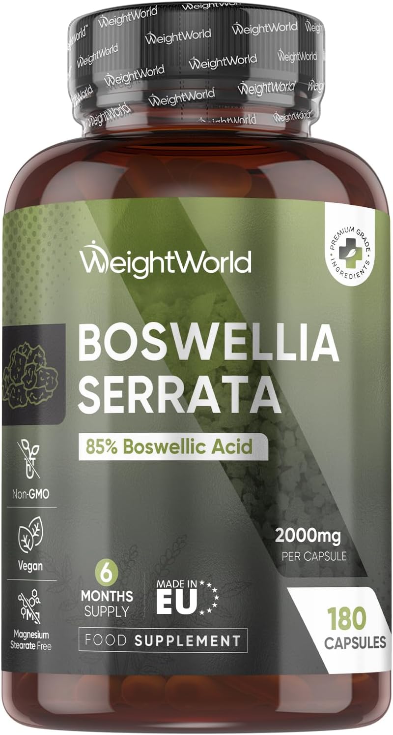 WeightWorld Frankincense Capsules 2000 mg Boswellia 85% Boswellic Acids 180