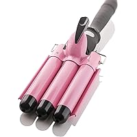 Alure Three Barrel Curling Iron Wand with LCD Temperature Display - 1 Inch Ceramic Tourmaline Triple Barrels, Dual…