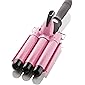 Alure Three Barrel Curling Iron Wand with LCD Temperature Display - 1 Inch Ceramic Tourmaline Triple Barrels, Dual…