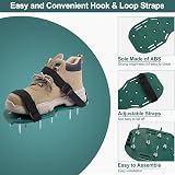 URAQT Lawn Aerator Shoes 26 Nail Spikes Adjustable Straps One Size Fits All view 4