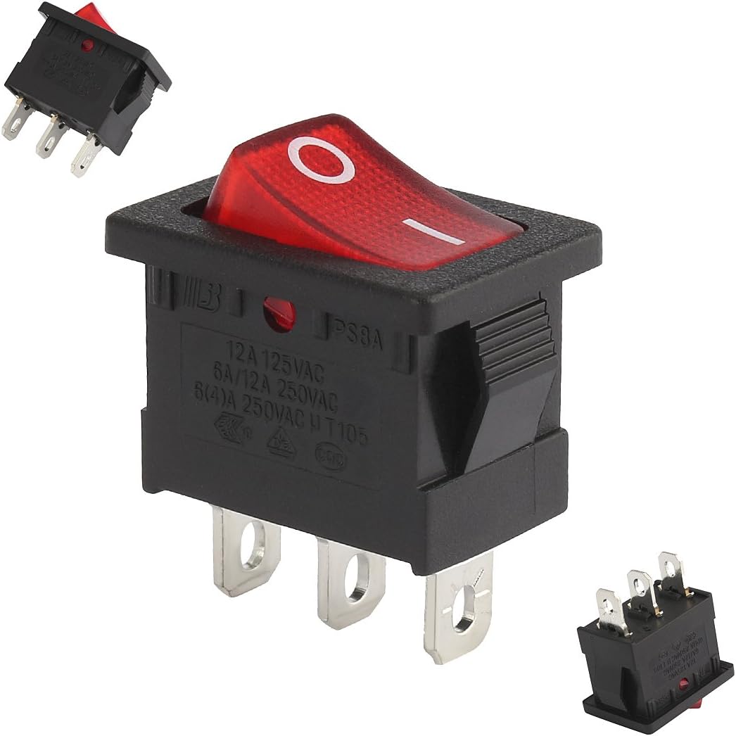 2A 4A 6A 10A 5pcs SPST Rocker SWITCH DC AC 2 wire ON OFF Switch