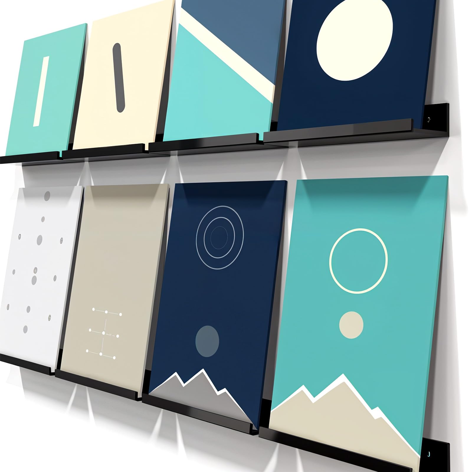 Photo 1 of 10 Pack Vinyl Wall Mount 12 Inch Acrylic Wall Album Record Holder CD Display Shelf, Modern Records Storage Rack for Home Office Decor, Music Collectors Black