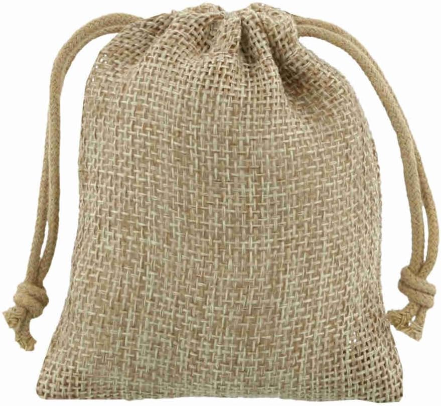 50 pcs Burlap Pouches - Hessian - Jute - Look Mini Bag 3x4 inch Without The Musty Odor