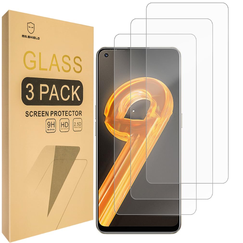 Mr.Shield Screen Protector For Realme 9 4G [Tempered Glass] [9H Hardness] [3-Pack] Screen Protector