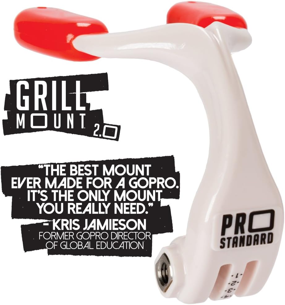 Amazon Com Pro Standard Grill Mount 2 0 The Best Mouth Mount Compatible With Gopro Cameras White Red Camera Photo