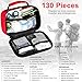 First Aid Kit (130 Pieces), GRM FDA Approved Compact Emergency Survival Kit with Waterproof Bag for Home, School, Office, Car, Travel, Sports, Hiking
