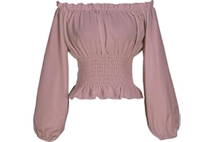 Oiefeen Womens Renaissance Peasant Blouse Off Shoulder Long Sleeve Tops
