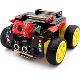 Adeept AWR 4WD Smart Robot Car Kit for Raspberry Pi 5/4B/3B/3B+(Board Not Included), Line Tracking, Obstacle Avoidance, Servo Motor, USB-C Charging, OpenCV Python DIY Robotics