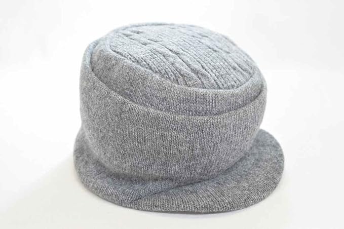 Amazon ノーブランド Nobrand ニット帽 モスコー つば付き グレー ニット 帽子 メンズ 紳士 ハット ウール混 暖かい ファッション カジュアル 防寒対策 アウトドア 日本製 ネット通販 秋冬 ニット 通販