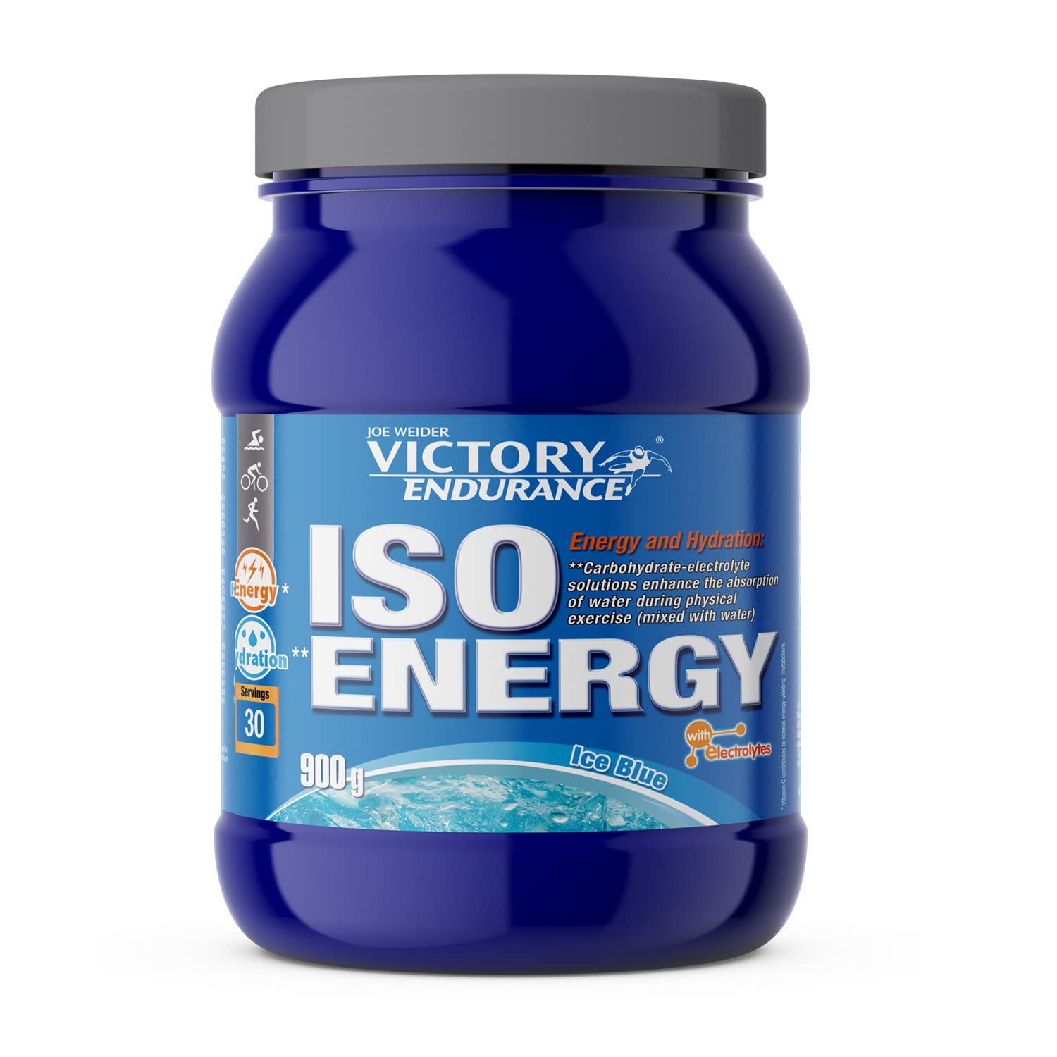 VICTORY ENDURANCE Iso Energy Ice Blue (900g); Quick Energy and Hydration; with Extra Mineral Salts and Enriched with Vitamin C