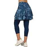 ANIVIVO Skirted Leggings for Women Capri, Athletic Tennis Skirt with Leggings Golf Pickleball Clothes with Pockets