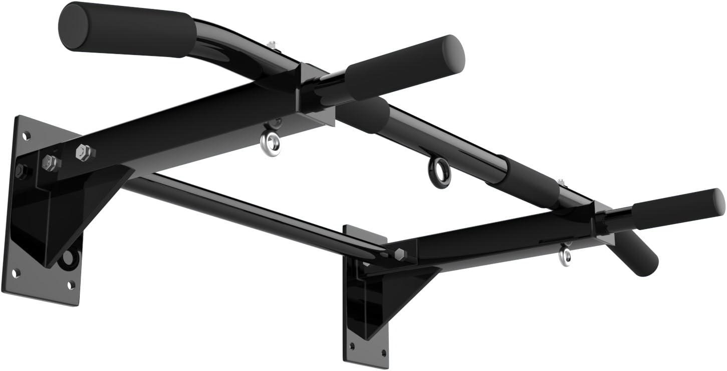 GK Factory Store Primeday week price for pull-up bar with 3 holes and 6 non-slip pull-up handles, for punching bag, sling training, 8 heavy-duty wall-mounting dowels