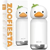Utillife Insulated Stainless Steel Tumbler with Detachable Soft Animal Head,Leakproof BPA-Free,15.2oz Kids Water Bottle with Straw for School and Travel(Duck)