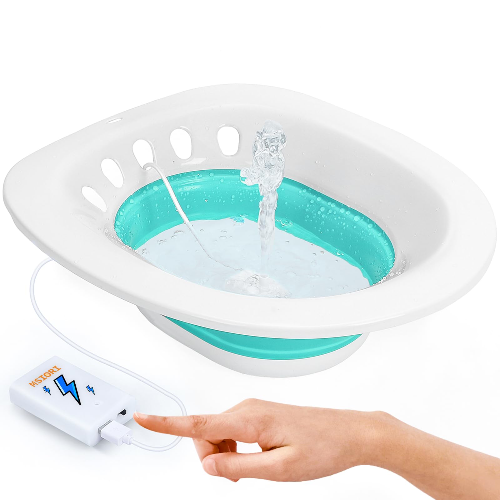 Photo 1 of ***MISSING ASSEMBLY PIECES*** Msiori Electric Sitz Bath for Toilet Seat- Suitable for Pregnant Women and Perineal Care, Hemorrhoids, Sits Bath Kit for Women, Perineal Soaking - Yoni Steam Seat - Collapsible