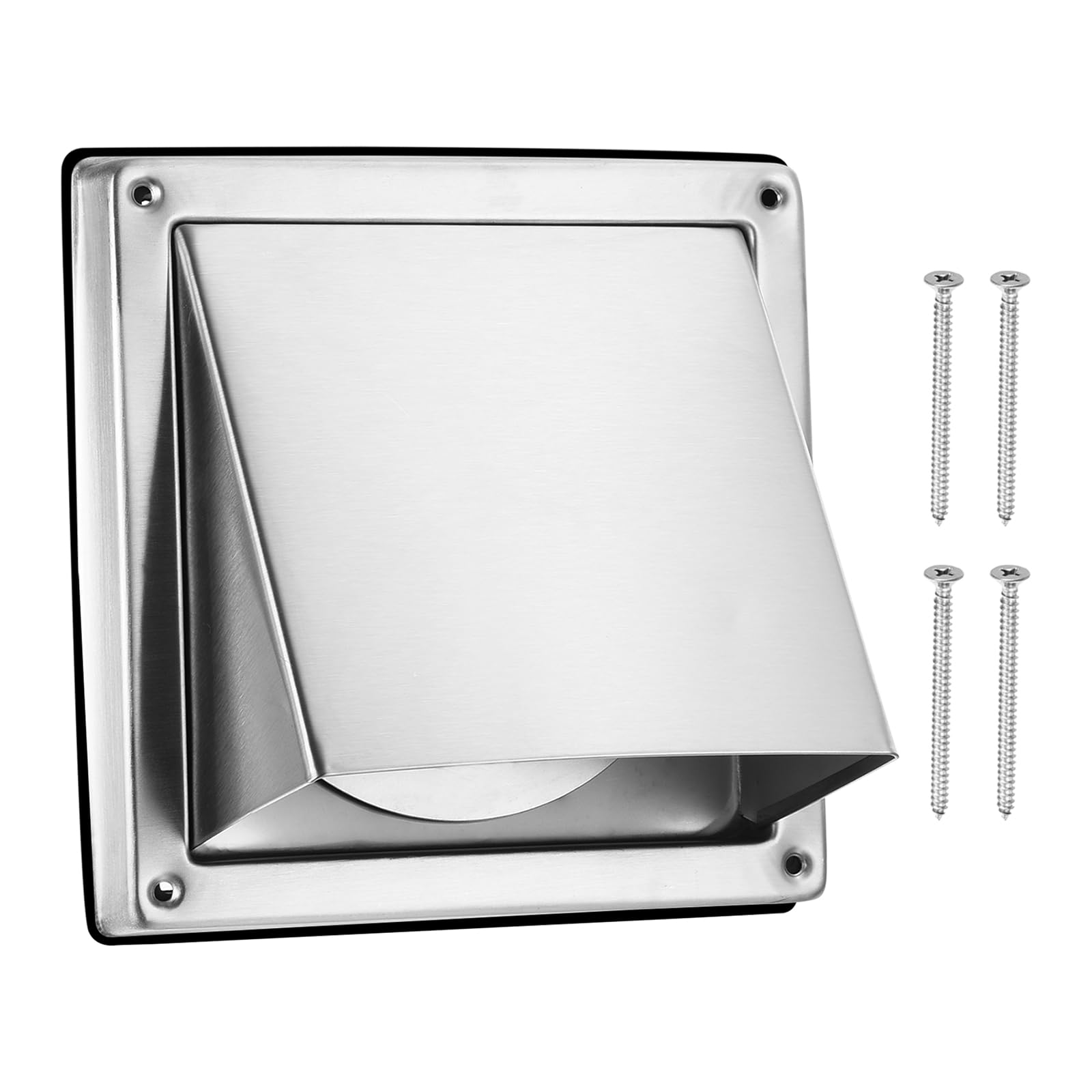 PATIKIL Dryer Vent Cover, 4 Inch, 304 Stainless Steel External Extractor Wall Vent Exhaust Hood, with Non Return Flap, for Kitchen Bathroom House Outdoor