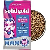 Solid Gold Toy & Small Breed Dry Dog Food Small Bites – Real Beef, Grain Free, Gluten Free, High Fiber Kibble with Probiotics for Gut Health & Digestion Support – Healthy Dog Food All Ages – 4LB