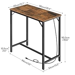HOOBRO Bar Table with Charging Station, Rectangular