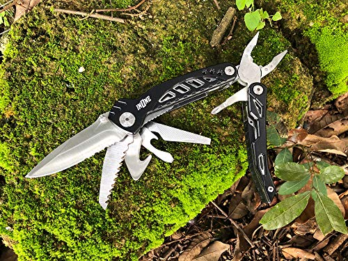 INONE 12-in-1 Multitool Utility Folding Pocket Knife with Blade, Saw, Pliers, Screwdriver, Bottle/Can Opener, Great for Home, Outdoor Survival, Car set, Self Defense, Camping, Hiking, Fishing