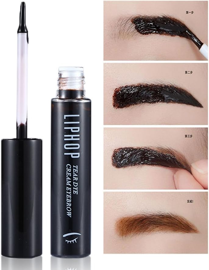Liphop Long Lasting Waterproof Brown Black Peel Off Dye Eyebrow Gel 2#