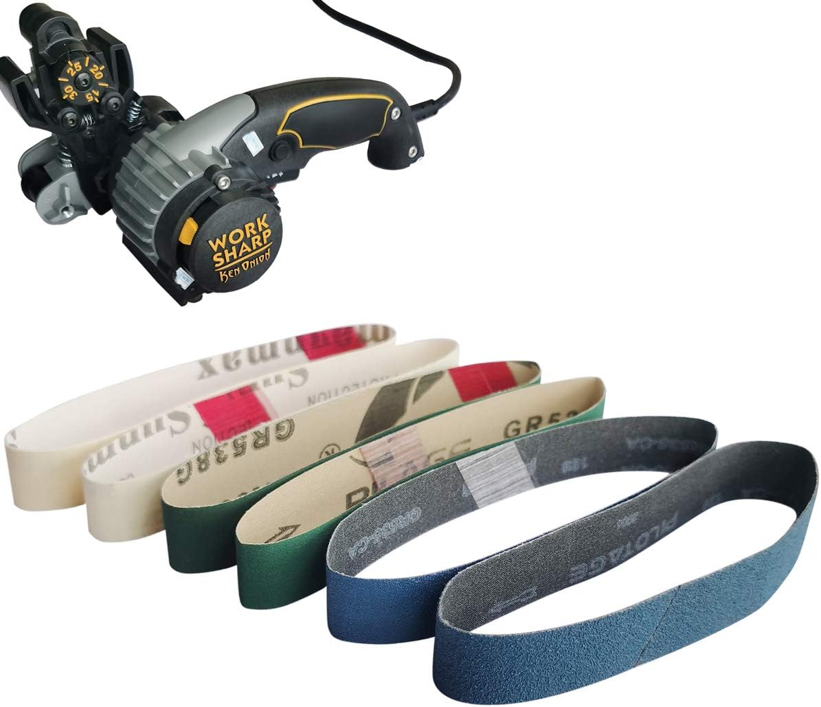 Tonmp 12 PCS Knife Sharpener Sanding Belts, 3/4 x 12 Inch Replacement