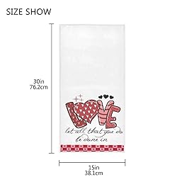 Pfrewn Rustic Love Heart Hand Towels Romantic Pink