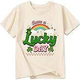 Goengmo Toddler Girl St Patrick's Day Shirts Cute Lucky Tshirts Cotton Short Sleeve Tees 2-10 Years