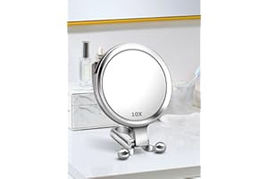 3.5 Inch Portable Personal Makeup Mirror, Portable Table Desk Counter top Mirrors 10x