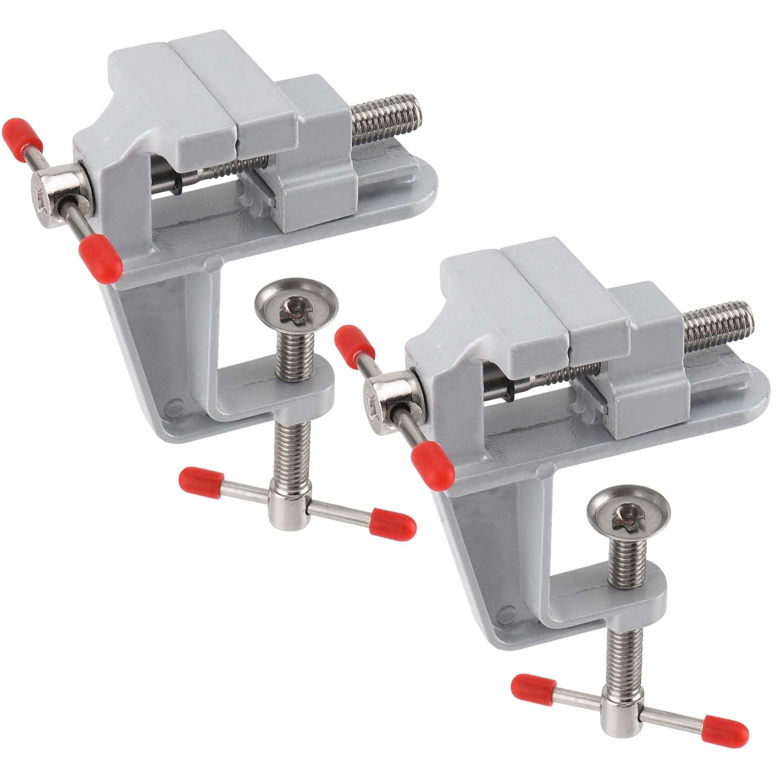SEUNMUK 2 PCS 5 inch Mini Jeweler Table Clamp Adjustable 0-35mm Small Bench Vice Work Bench Vise