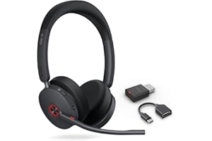 Yealink WH68 Hybrid ANC DECT&Bluetooth Wireless Headset with Adapter, 492ft Rang Stereo Active Noise Cancellation Headphones 