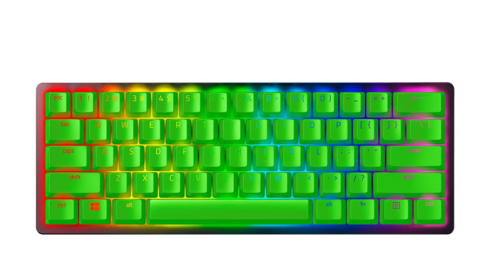 Photo 1 of Razer Doubleshot PBT Keycap Upgrade Set for Mechanical & Optical Keyboards: Compatible with Standard 104/105 US and UK layouts - Razer Green