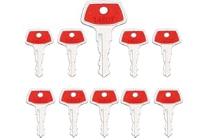 LA MACAZA Ignition Keys 14603 14607 14707 14657 for JCB Bomag Terex Mini Excavators New Holland and Ford Vibromax Maxi Skytrak, Dynapac LG200/LG500 Compactor, Volvo Upright Equipment Key, Pack of 10
