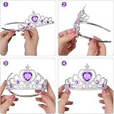 Vicloon Elsa Princess Tiara and Magic Wand Set Purple Crown Wand view 3