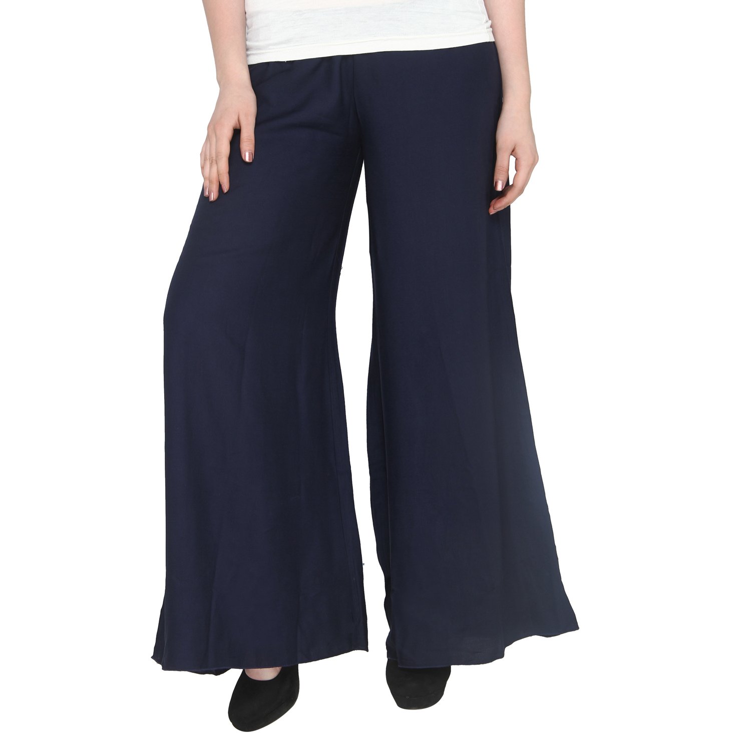 p-nut women's solid rayon palazzo