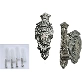 SZCO Fleur Shield Sword Hanger Wall Mount &ndash; 3&rdquo; Expandable Display Hooks for Swords &amp; Guns&ndash; Set of 2 Decorative Antique-Style Wall Stand, Katana Wall Mount, Gun Rack with Mounting Hardware