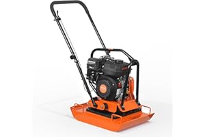VEVOR Plate Compactor, 7 HP 196CC Gas Engine, 5400 VPM Vibrating Ground Rammer, 4440 lbs Compaction Force, 23 x 18 in Plate, 