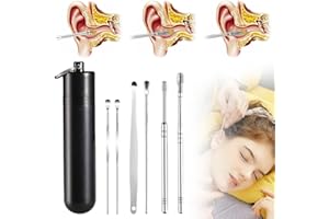 Runsgo Ear Cleaning Kit,Earwax Cleaner Tool Set,2024 New Ear Cleaner,Earwax Removal Products,Ear Wax Removal,Ear Cleaner Earwax Removal Tools with Plastic Buckets (Black-A)